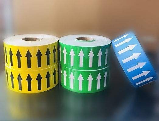 耐高低溫PVC管道不干膠貼紙